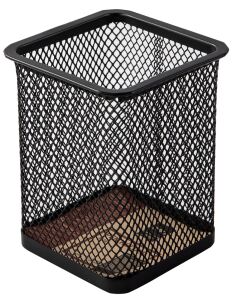 DELI Stifteköcher Mesh eckig 8x8x9,7cm schwarz