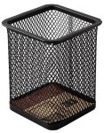 DELI Stifteköcher Mesh eckig 8x8x9,7cm schwarz