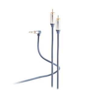 Shiverpeaks Klinkenkabel 3,5mm flex. Winkel auf 2 Cinch 5m