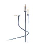Shiverpeaks Klinkenkabel 3,5mm flex. Winkel auf 2 Cinch 5m