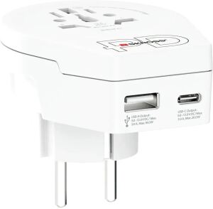 SKROSS Adapter World to Europe + USB  Type C Slot