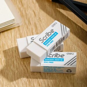 DELI Radiergummi SCRIBE, PVC frei, 4x1,7x1,2cm weiß 4 Stück