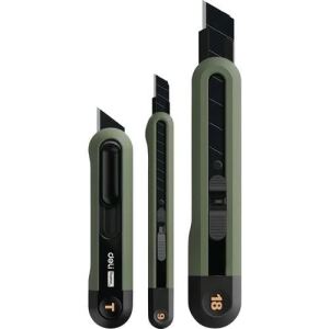 DELI Cuttermesser Set 3-teilig signalgrün