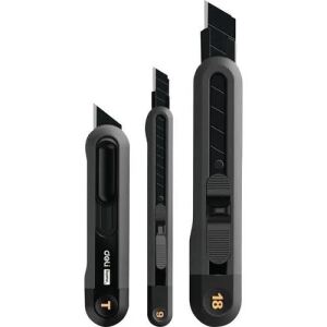 DELI Cuttermesser Set 3-teilig grau