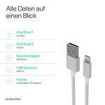 S/CONN maximum connectivity Flexline-USB Lade-Sync Kabel, USB A Stecker auf 8-Pin Stecker, 2.0, ABS, weiß, 1,5m