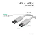 S/CONN maximum connectivity Flexline-USB Lade-Sync Kabel, USB C Stecker auf USB-C Stecker, 2.0, ABS, weiß, 0,5m