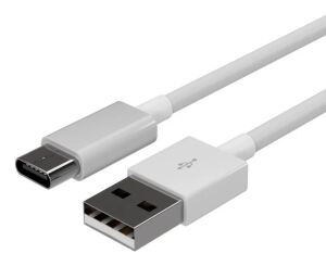 S/CONN maximum connectivity Flexline®-USB Lade-Sync Kabel, USB A Stecker auf USB-C Stecker, 2.0, ABS, weiß, 0,5m