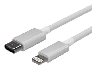 S/CONN maximum connectivity Flexline-USB Lade Kabel, USB-C Stecker auf 8-pin Stecker, PD, weiß, 1,5m