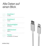 S/CONN maximum connectivity Flexline-USB Lade Kabel, USB-C Stecker auf 8-pin Stecker, PD, weiß, 1,5m