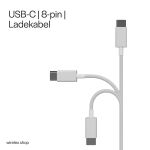 S/CONN maximum connectivity Flexline-USB Lade Kabel, USB-C Stecker auf 8-pin Stecker, PD, weiß, 1,5m
