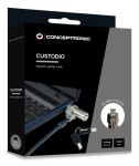 Conceptronic CUSTODIO02BNM Laptop-Schloss mit Schlüssel, Nano-Sicherheitsslot, Master-Key-System kompatibel, 1,8 m