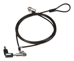 Conceptronic CUSTODIO02BNTM Dual-Head Laptop-Schloss mit Schlüssel, Nano-Sicherheitsslot, Master-Key-System kompatibel, 1,8 m