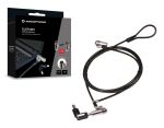 Conceptronic CUSTODIO02BNTM Dual-Head Laptop-Schloss mit Schlüssel, Nano-Sicherheitsslot, Master-Key-System kompatibel, 1,8 m