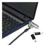 Conceptronic CUSTODIO02BNTM Dual-Head Laptop-Schloss mit Schlüssel, Nano-Sicherheitsslot, Master-Key-System kompatibel, 1,8 m