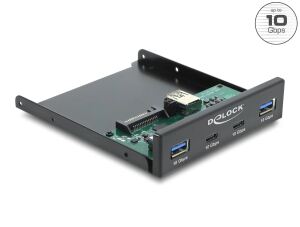 DELOCK Front Panel 3.5" USB 10Gbps 2x USB-C + 2x USB-A