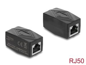 DELOCK Adapter Kupplung RJ50 Bu > Bu geschirmt schwarz