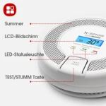 X-Sense CO03D-W Rauchmelder Kohlenstoffmonoxid-Melder Interkonnektabel Kabellos