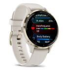 Garmin Venu 3S 3,05 cm (1.2") AMOLED 41 mm Digital 390 x 390 Pixel Touchscreen Gold, Elfenbein WLAN GPS