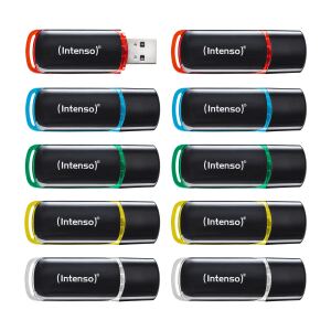 Intenso 3511551 USB-Stick 4 GB USB Typ-A 2.0 Schwarz, Rot, Grün, Transparent, Gelb, Blau