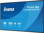 iiyama LH8664UHS-B3AG Signage-Display Digital Signage Flachbildschirm 2,17 m (85.6") WLAN 500 cd/m² 4K Ultra HD Schwarz Eingebauter Prozessor Android 24/7