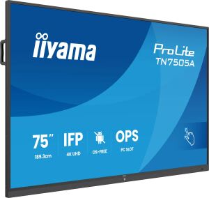 iiyama TN7505A-B1AG Signage-Display Interaktiver Flachbildschirm 189,3 cm (74.5") 500 cd/m² 4K Ultra HD Schwarz Touchscreen