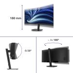 Philips 34B2N3500C/00 Computerbildschirm 86,4 cm (34") 3440 x 1440 Pixel Wide Quad HD LCD Schwarz
