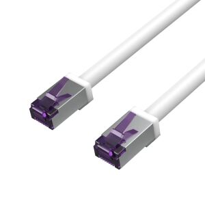 S/CONN maximum connectivity Flexline-Patchkabel cat. 6A S/FTP, hochflexibel, kurze Bauform, PIMF, 500MHz, weiß, 1,0m