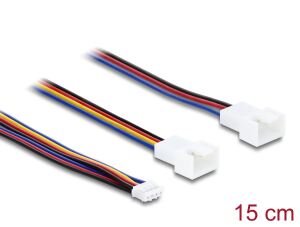 DELOCK Y-Lüfterkabel 1x Pin PWM Bu > St + 4Pin St 15cm