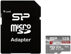 Silicon Power MicroSD Card 128GB UHS-1 CreatePro CR30M CL.10