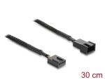 DeLOCK Lüfter Verlängerungskabel PWM Stecker zu Buchse 4 Pin mit Geflechtummantelung 30 cm schwarz