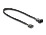 DeLOCK Lüfter Verlängerungskabel PWM Stecker zu Buchse 4 Pin mit Geflechtummantelung 30 cm schwarz