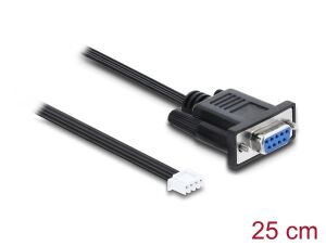 DeLOCK Serielles Anschlusskabel RS-232 D-Sub 9 Buchse zu JST XH 4 Pin Pfostenbuchse 25 cm