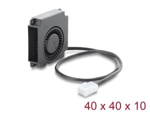 DeLOCK Radiallüfter / Lüftergebläse 12 V DC 40 x 40 x 10 mm mit 3-Pin Lüfteranschluss, schwarz