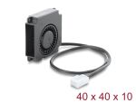 DeLOCK Radiallüfter / Lüftergebläse 12 V DC 40 x 40 x 10 mm mit 3-Pin Lüfteranschluss, schwarz