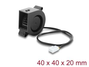DeLOCK Radiallüfter / Lüftergebläse 12 V DC 40 x 40 x 20 mm mit 3-Pin Lüfteranschluss, schwarz