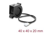DeLOCK Radiallüfter / Lüftergebläse 12 V DC 40 x 40 x 20 mm mit 3-Pin Lüfteranschluss, schwarz