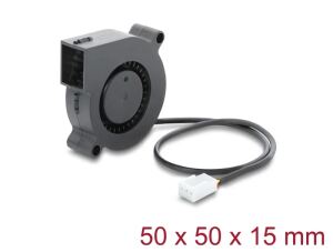 DeLOCK Radiallüfter / Lüftergebläse 12 V DC 50 x 50 x 15 mm mit 3-Pin Lüfteranschluss, schwarz