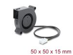 DeLOCK Radiallüfter / Lüftergebläse 12 V DC 50 x 50 x 15 mm mit 3-Pin Lüfteranschluss, schwarz
