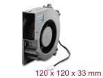 DeLOCK Radiallüfter / Lüftergebläse 12 V DC 120 x 120 x 33 mm mit 3-Pin Lüfteranschluss, schwarz