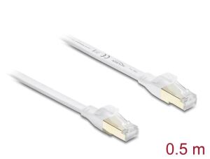 DeLOCK RJ45 Flachband Patchkabel Cat.8.1 U/FTP bis 40 Gbps 0,5 m weiß