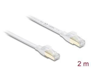 DeLOCK RJ45 Flachband Patchkabel Cat.8.1 U/FTP bis 40 Gbps 2 m weiß