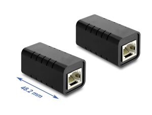 DELOCK RJ45 Kupplung CAT.6A Bu > Bu geschirmt schwarz