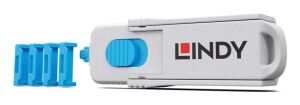 Lindy 40320 Schnittstellenblockierung Schnittstellenblockierung + Schlüssel HDMI Blau, Grau Acrylnitril-Butadien-Styrol (ABS) 1 Stück(e)