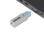 Lindy 40324 Schnittstellenblockierung Schnittstellenblockierung + Schlüssel DisplayPort Blau Acrylnitril-Butadien-Styrol (ABS) 5 Stück(e)