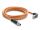 DeLOCK M12 Kabel X-kodiert 8 Pin Stecker gerade zu RJ45 Stecker nach oben gewinkelt S/FTP geschirmt 2 m orange