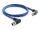 DeLOCK M12 Kabel X-kodiert 8 Pin Stecker nach unten gewinkelt zu RJ45 Stecker nach oben gewinkelt S/FTP geschirmt 1 m blau