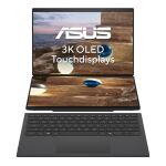 ASUS Zenbook Duo UX8407AA-SN469X Copilot+ PC Intel Core Ultra 9 386H Laptop 35,6 cm (14") Touchscreen 3K 32 GB LPDDR5x-SDRAM 1 TB SSD Wi-Fi 7 (802.11be) Windows 11 Pro Deutsch Grau