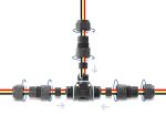 DELOCK Kabelverbinder T-Form mit Klemmverbind. 3 Pin, IP68