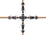 DELOCK Kabelverbinder X-Form mit Klemmverbind. 3 Pin, IP68