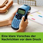 DYMO LetraTag LT-100H Beschriftungsgerät Handgerät | Tragbares Etikettiergerät mit ABC Tastatur | blau | Ideal fürs Büro oder zu Hause | Schwarz